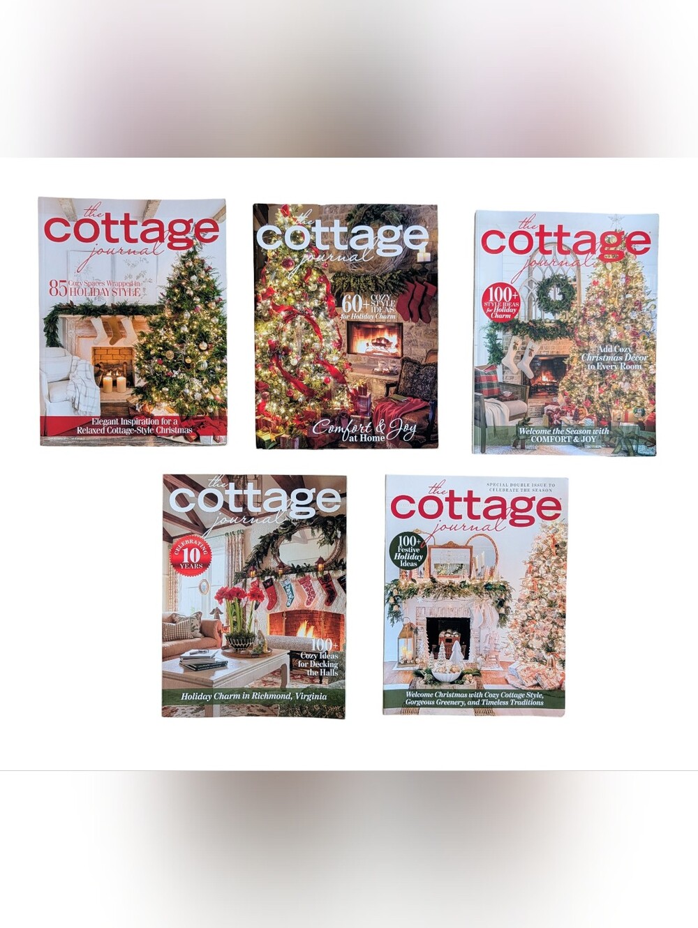 The Cottage Journal Magazine Lot Of 5 Christmas Editions 17, 18, 19, 20, 23